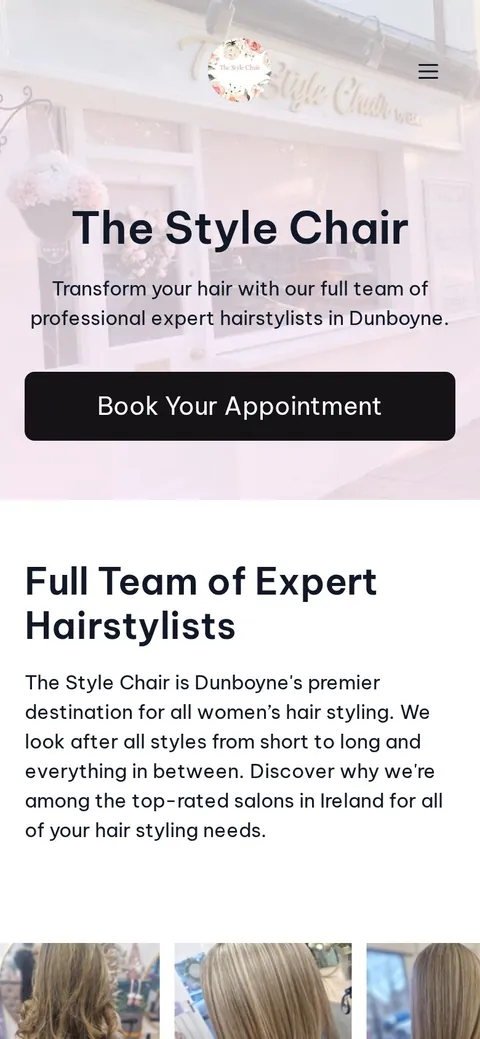 The Style Chair website shown on a phone