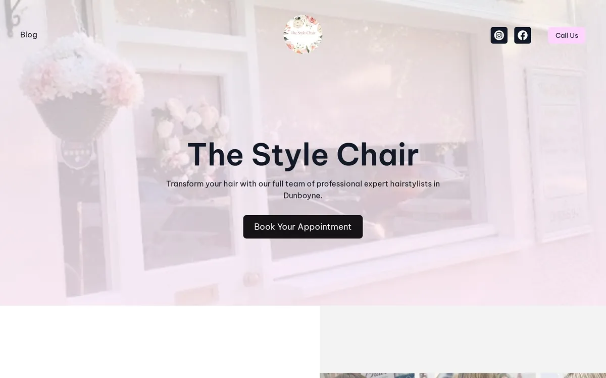 The Style Chair website shown on a laptop